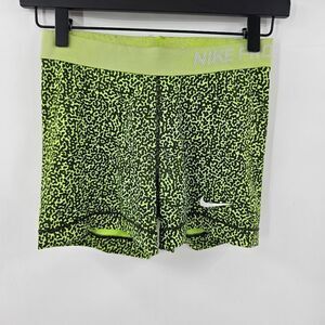 Nike pro spandex shorts medium green black speckles sports gym workout running